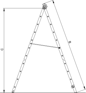 Алуминиева дву-раменна стълба PROFI 2х15